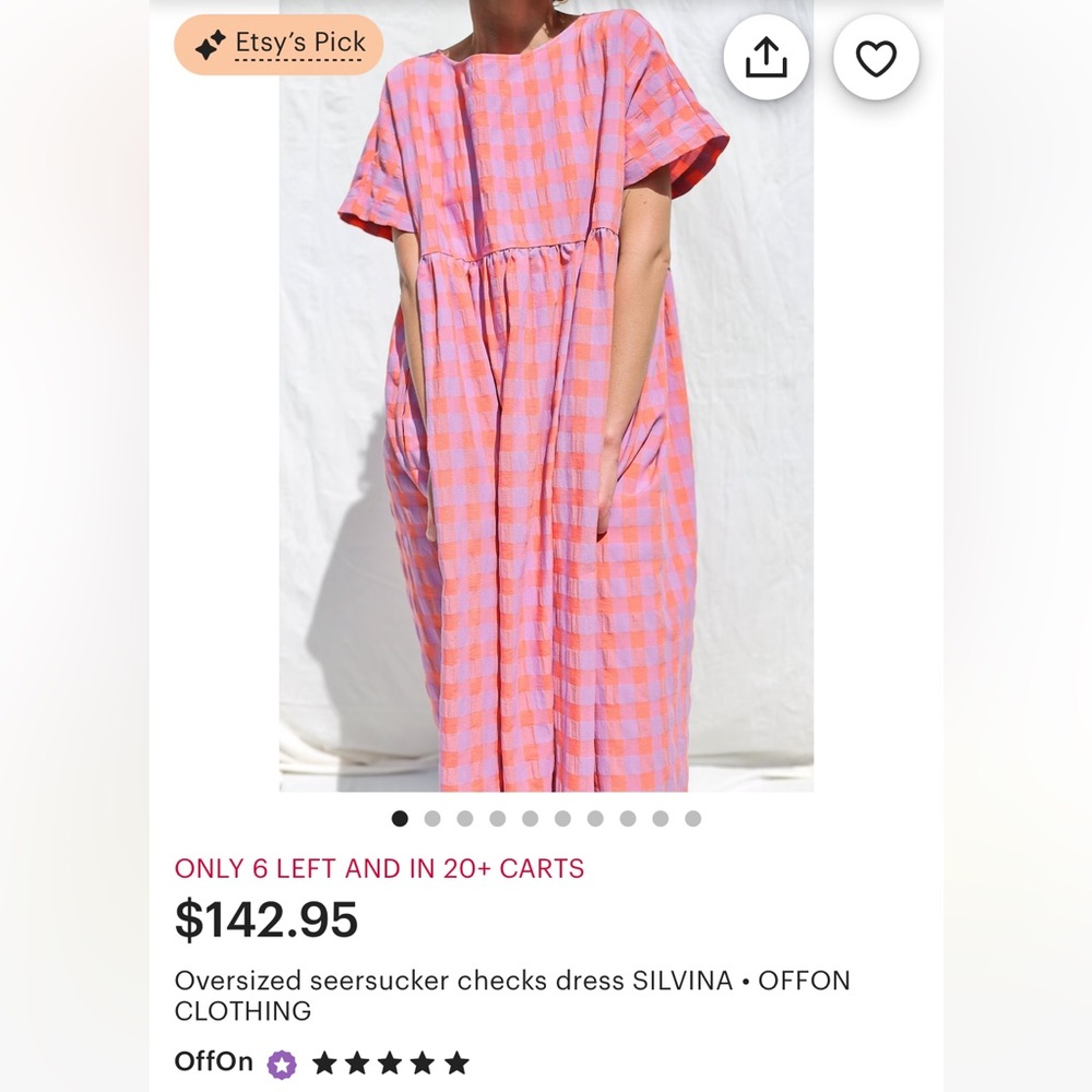 OFFON GINGHAM DRESS NWT